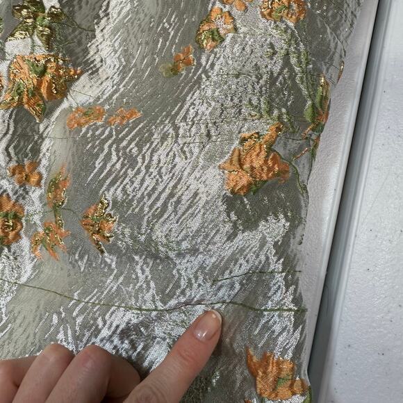 Staud Kennedy jacquard metalic floral midi dress Size 0 - Picture 5 of 12